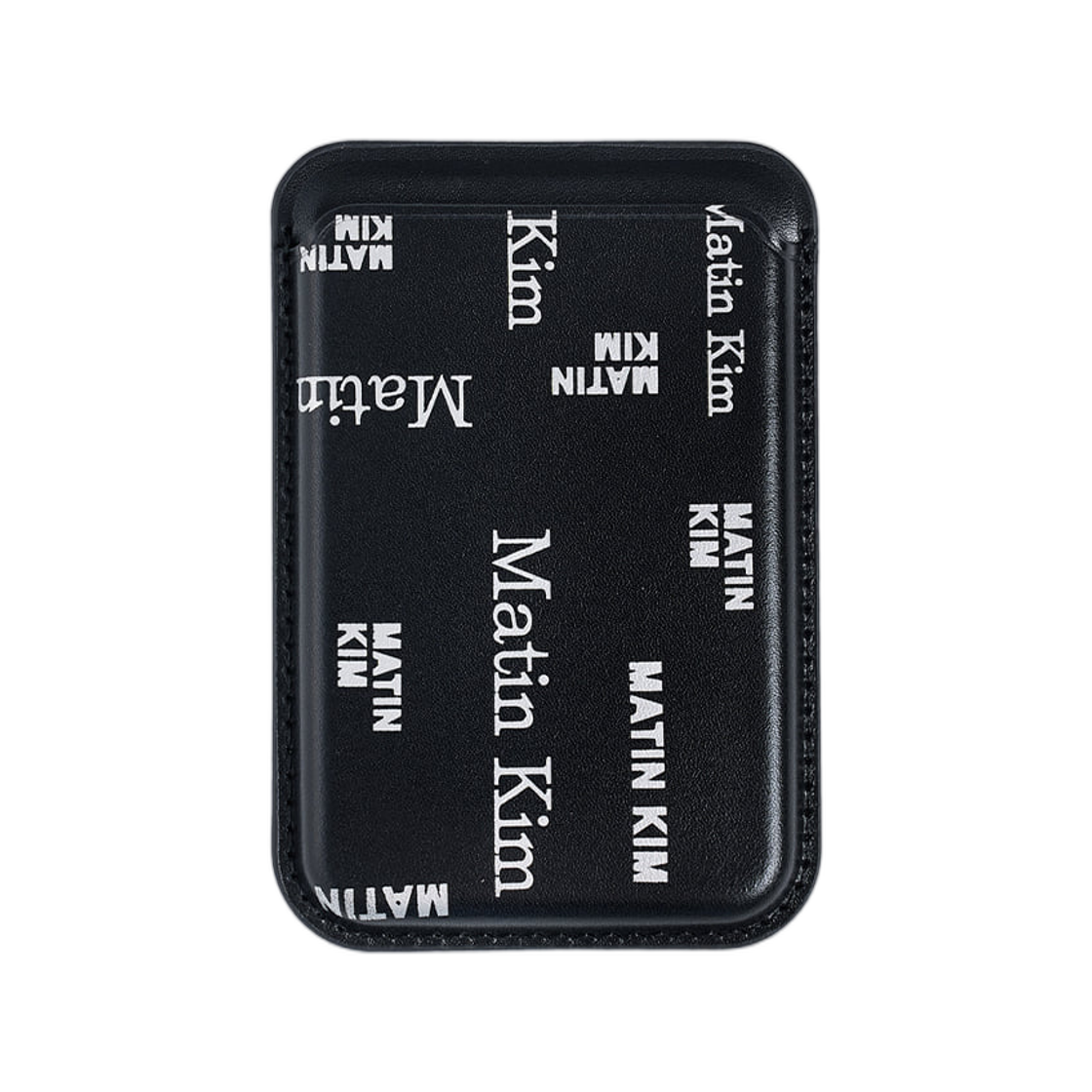 MK2677AC010MBB Matin Kim All-Over Logo Magnetic Card Wallet In Black