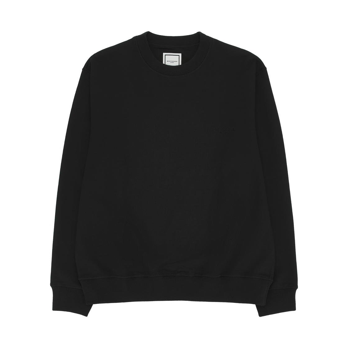 W253TS21723B Wooyoungmi Embroidered Label Sweatshirt Black - 25FW