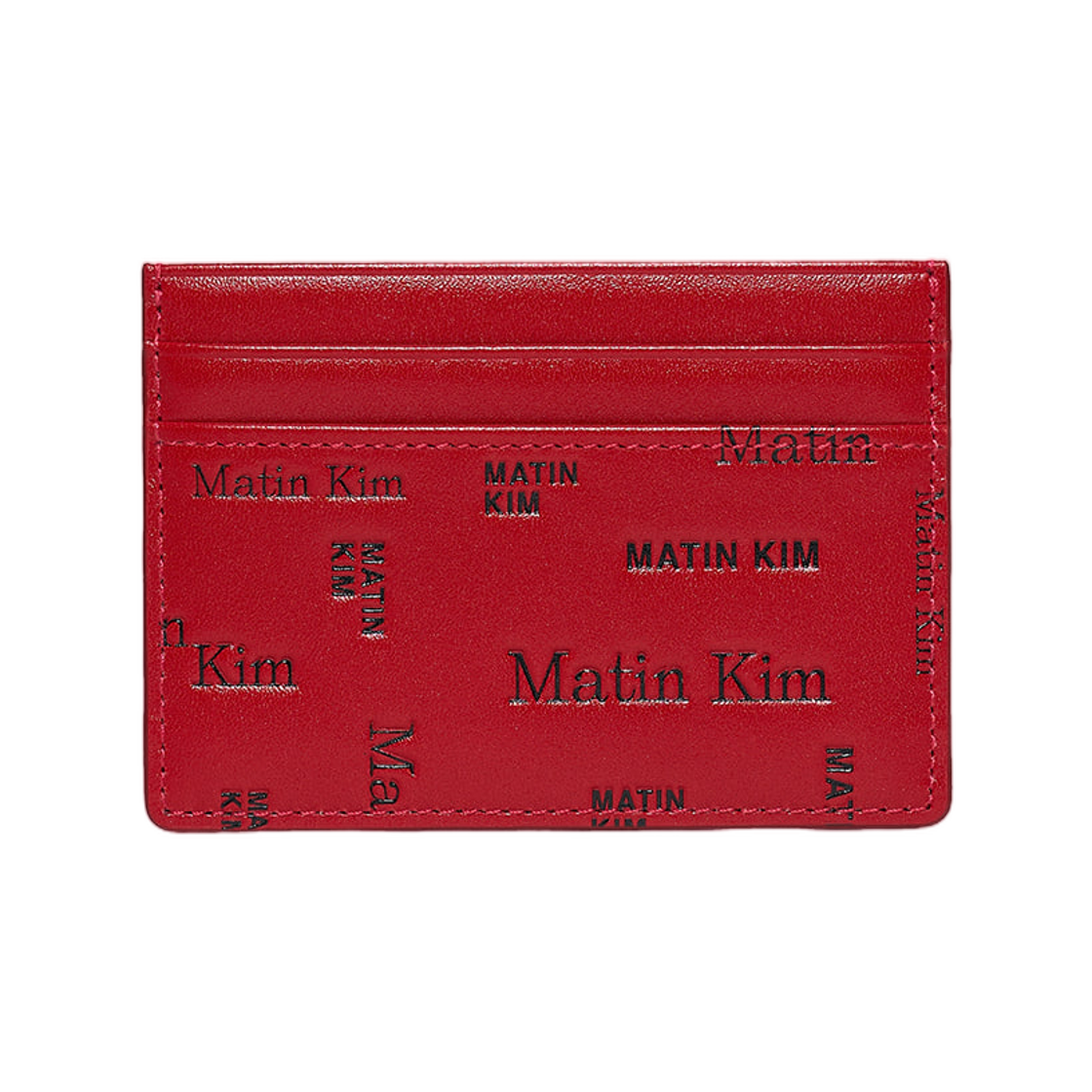 MK2677WL005MRD Matin Kim All-Over Logo Card Wallet In Red