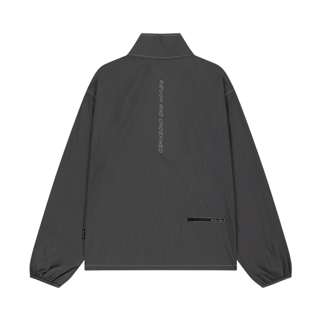 마뗑킴 페이스 로고 하프 집 탑 차콜(Matin Kim Pace Logo Half Zip Top In Charcoal) - 2
