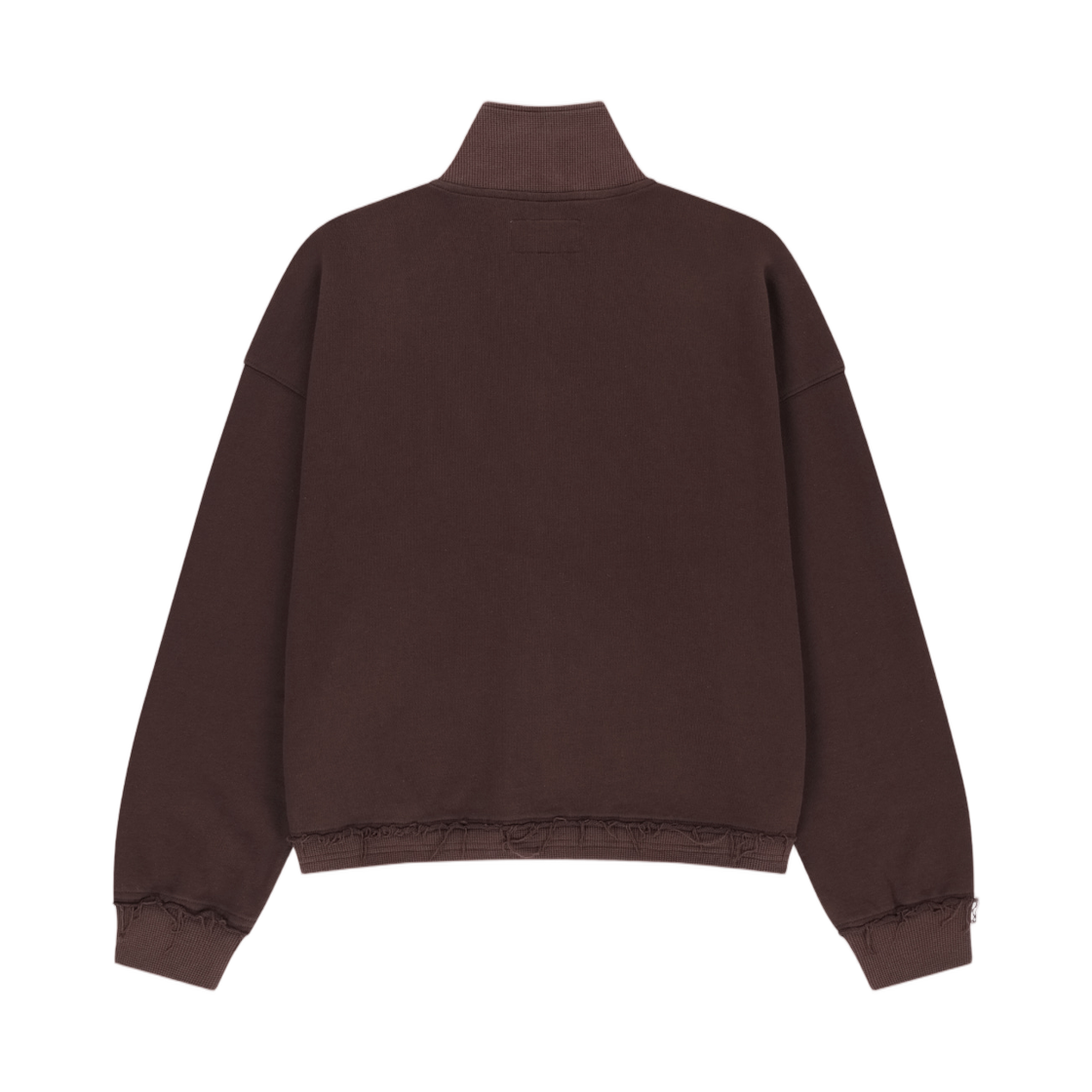 (W) 마뗑킴 믹스드 와플 아플리케 로고 집업 브라운((W) Matin Kim Mixed Waffle Applique Logo Zip Up In Brown) - 2