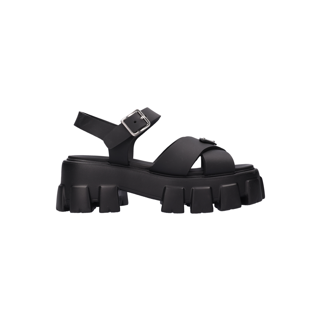 ITWUIDW49K6V Prada Monolith Rubber Sandals Black
