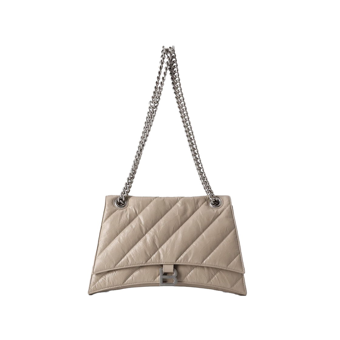 716393 210J0 2906 [25% 쿠폰] Balenciaga Crush Medium Chain Bag Quilted Brown