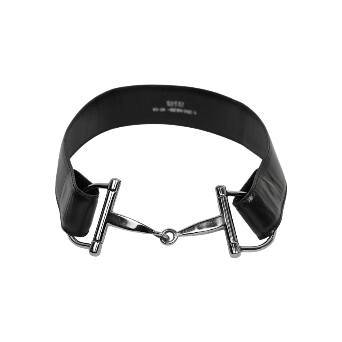 ITPVU66GWEAC Gucci Black Silver Buckle Belt A-B2807