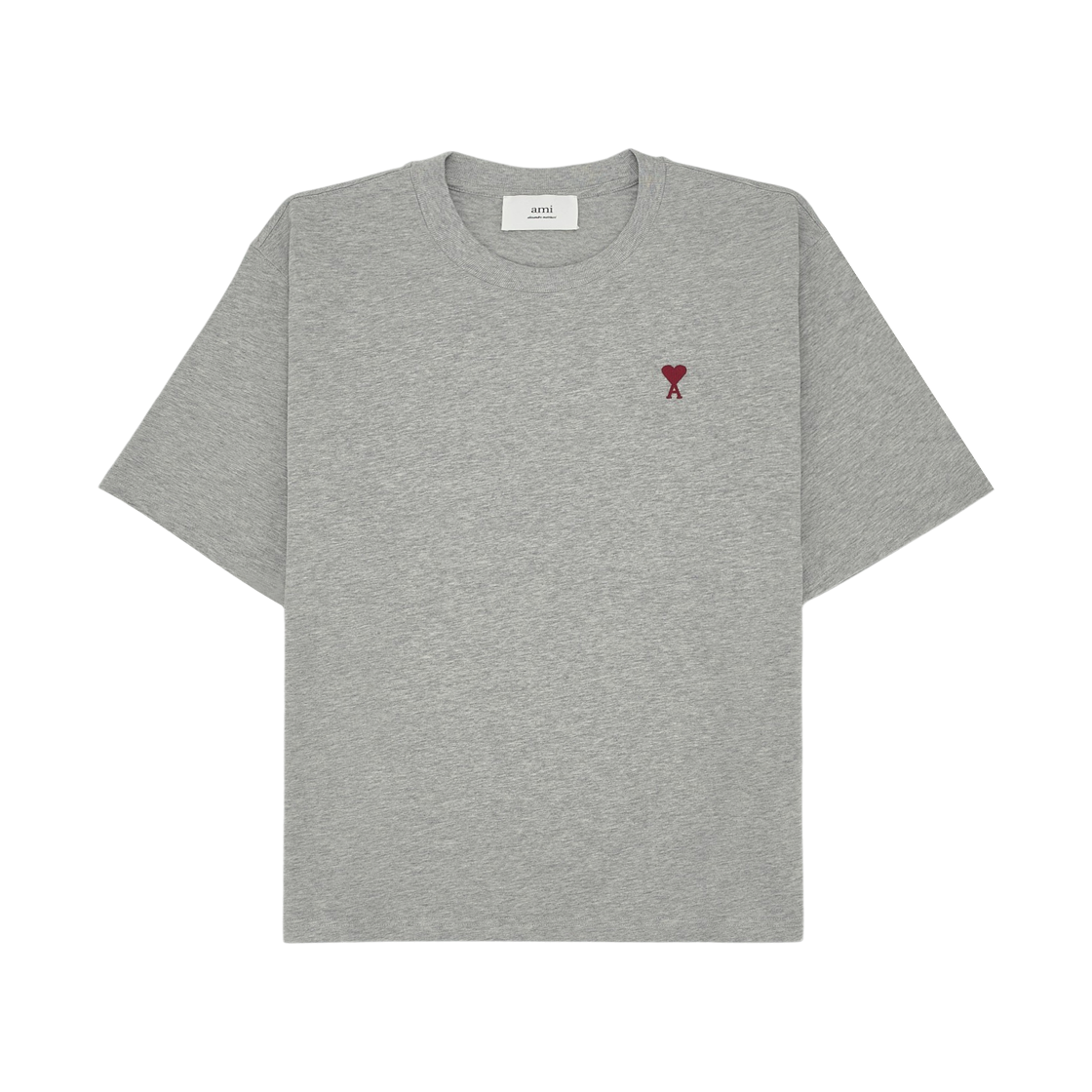 아미 스몰 하트 로고 박시 핏 티셔츠 헤더 애쉬 그레이(AMI de Coeur Boxy Fit T-Shirt Heather Ash Grey) - 1