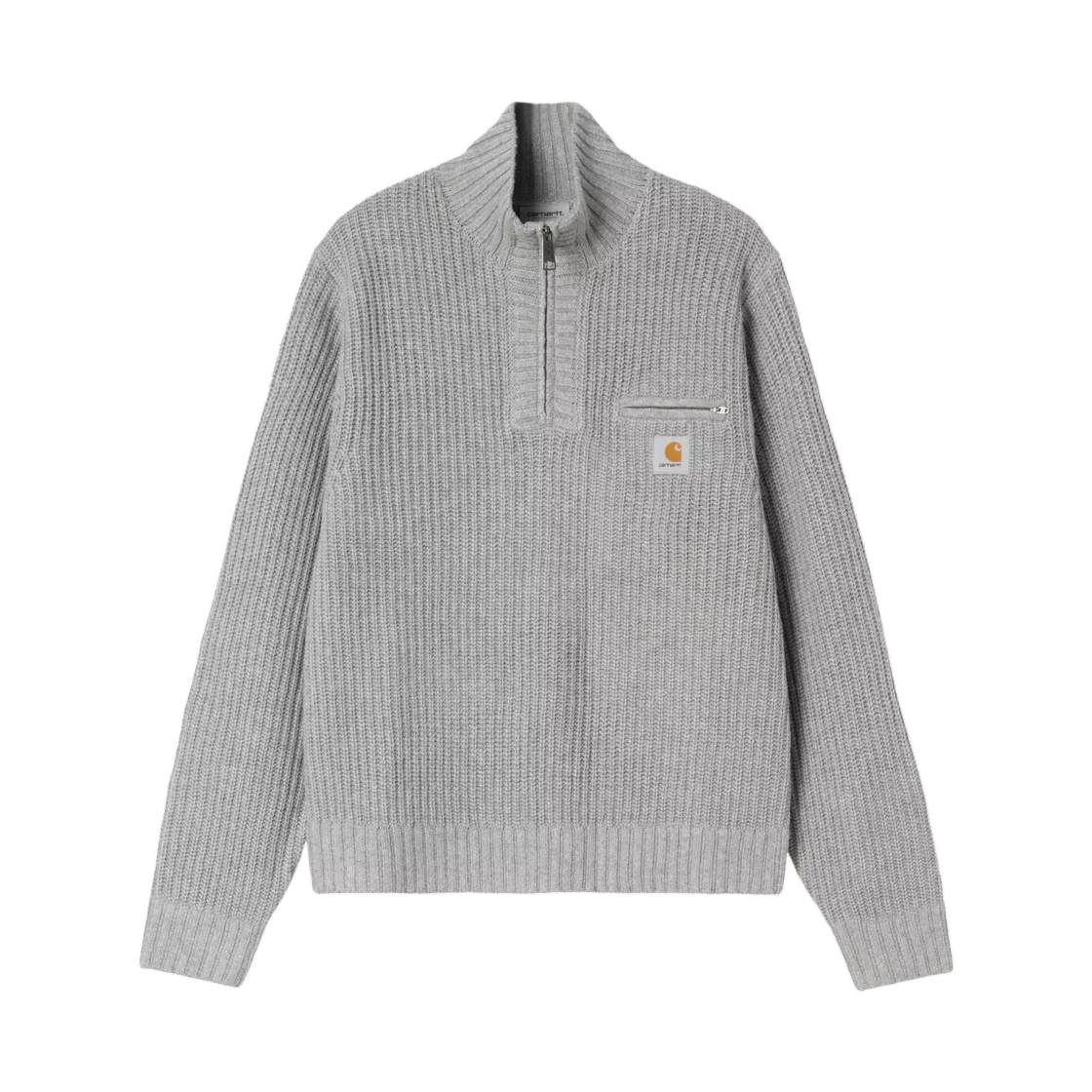 I035398-V6-XX Carhartt WIP Detroit Half Zip Sweater Grey Heather