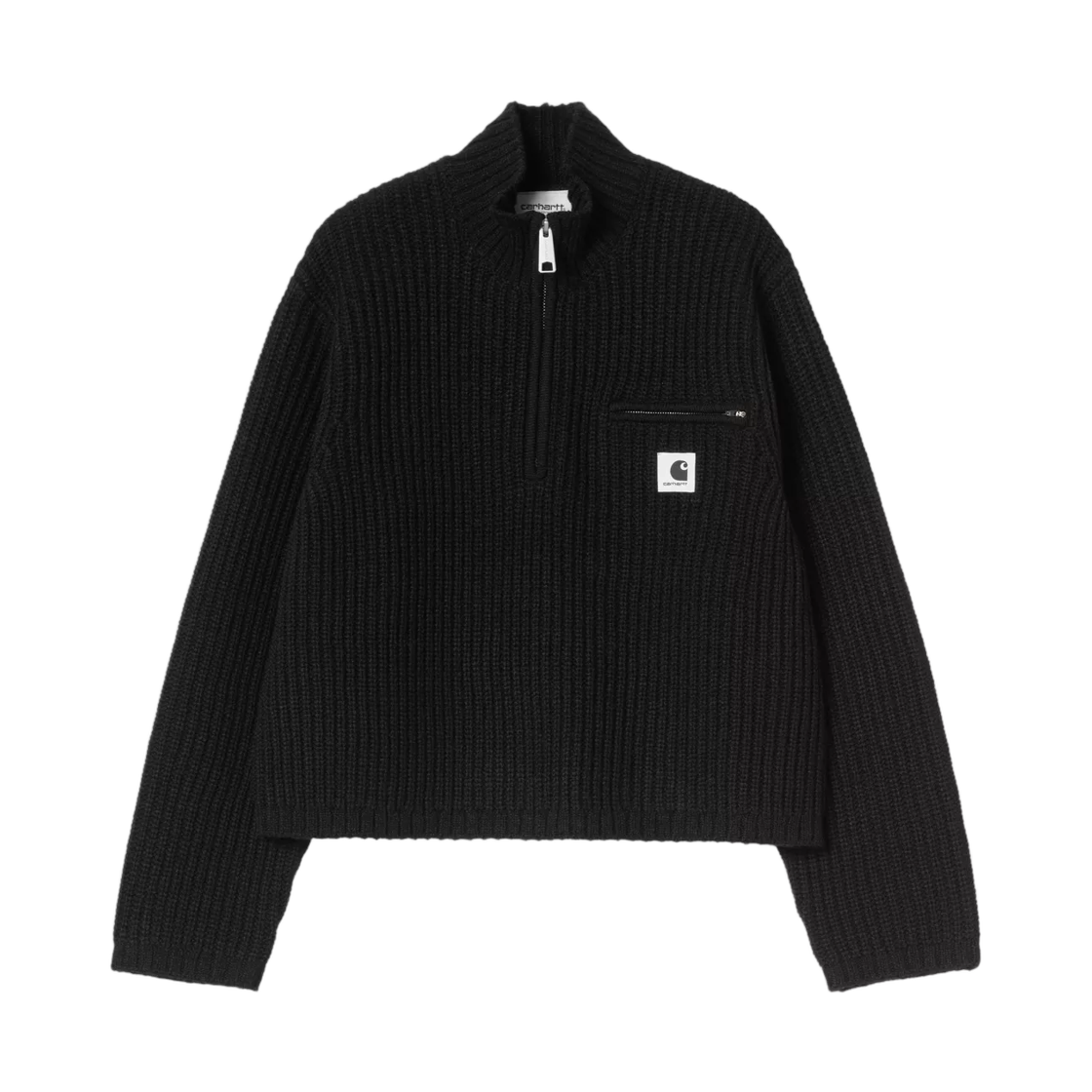 I037036-89-XX (W) Carhartt WIP Detroit Half Zip Sweater Black