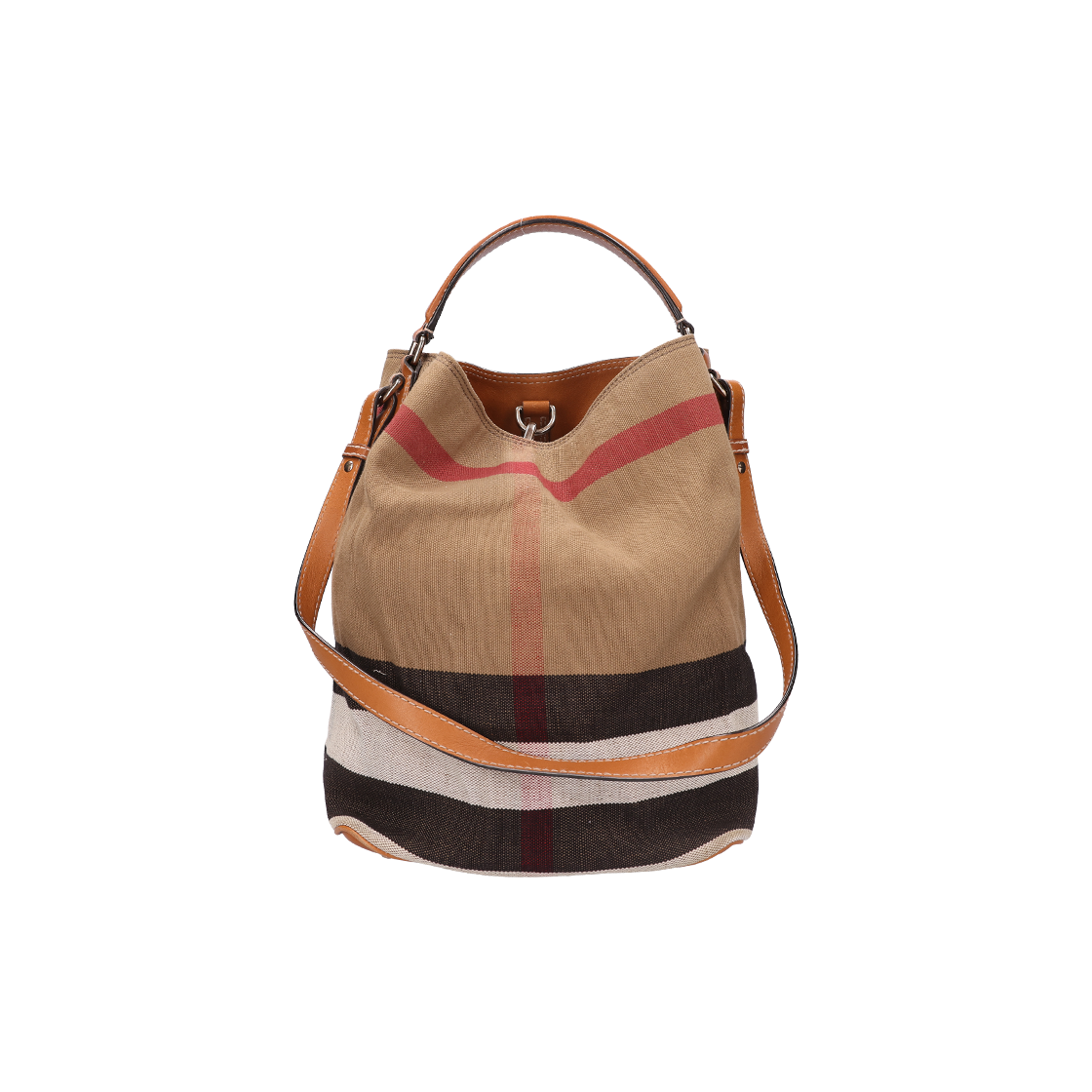 ITB3PI7PLBQT Burberry Ashby Canvas Check Shoulder Bag Brown