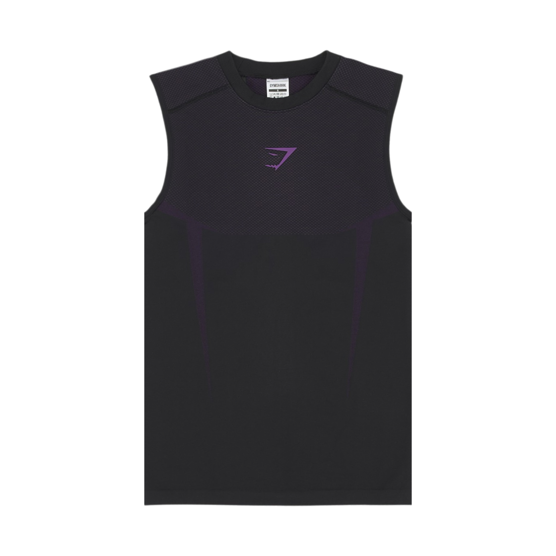 A1B1N-BDLS Gymshark Onyx 5.0 Muscle Fit Tank Black Athletic Purple