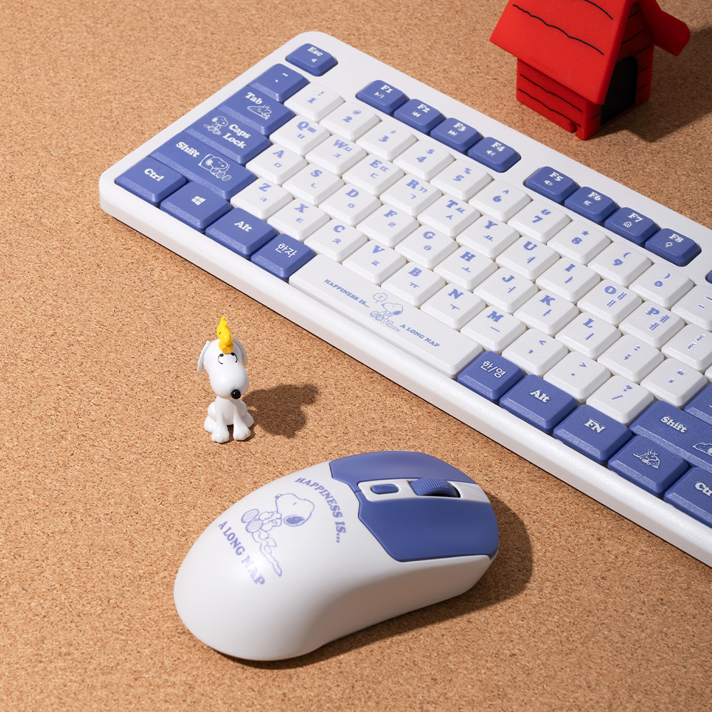 로이체 피너츠 스누피 저소음 무선 키보드 마우스 세트(Royche x Peanuts Snoopy Silent Wireless Keyboard Mouse Set) - 4