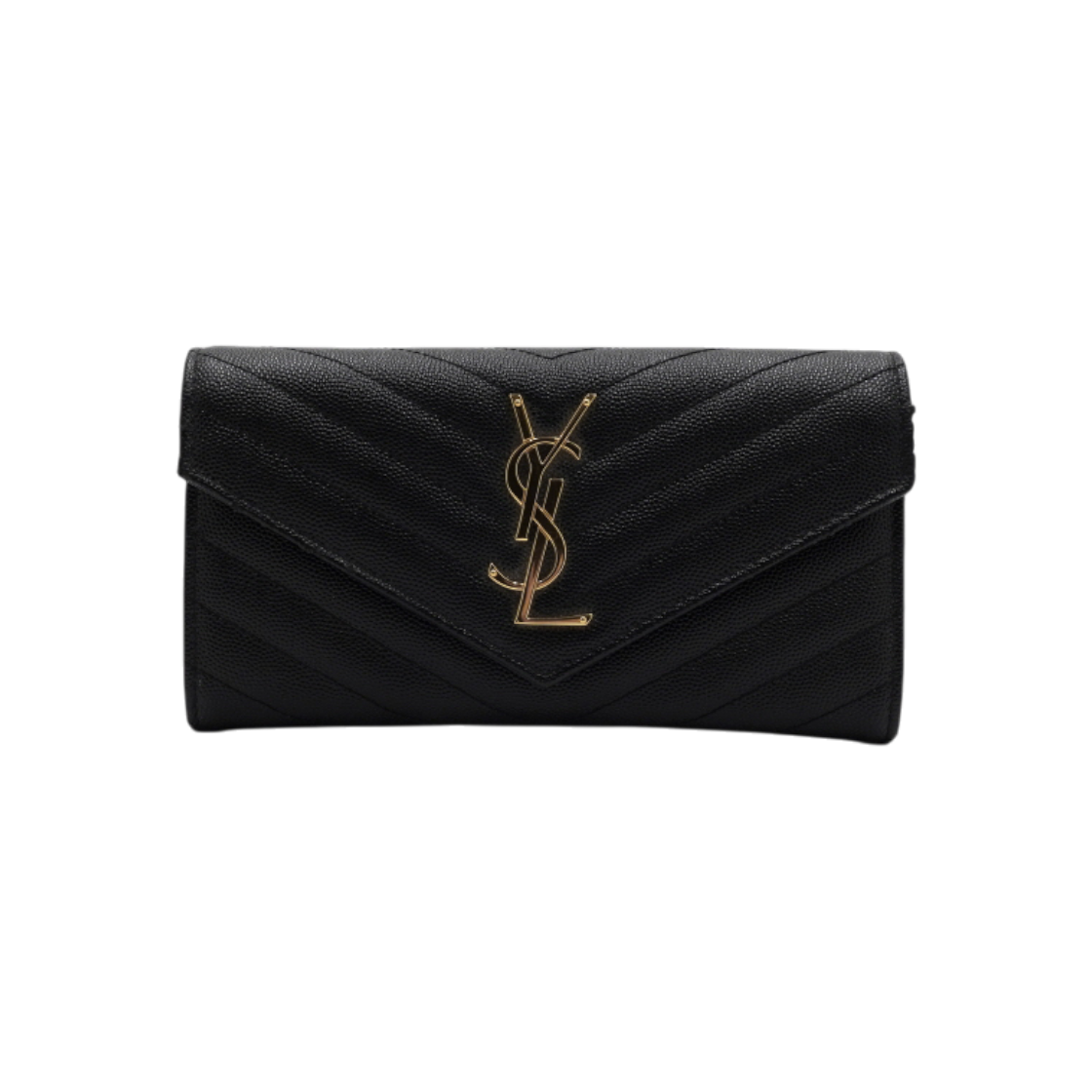IT55MB7MHJ5D Saint Laurent Matelasse Grain Calfskin Caviar Monogram Flap Wallet