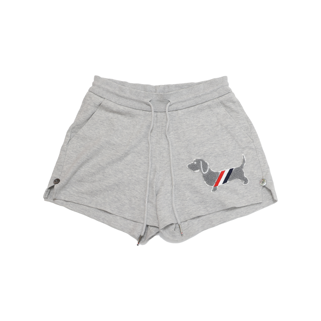ITL2P6G7BB7K Thom Browne FJQ055A Hector Chenille Patch Shorts Gray