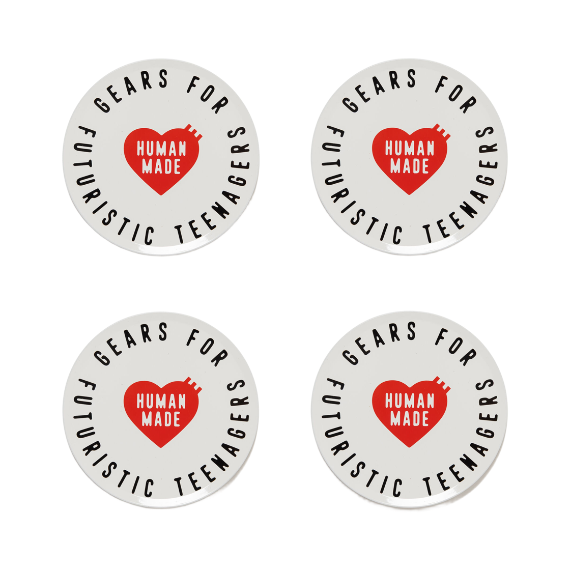 HM31GD114 Human Made Heart Coaster Set White (Set of 4)