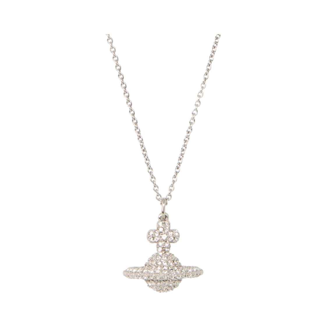 63020091-02P116 Vivienne Westwood Grace Small Pendant Necklace Platinum Crystal