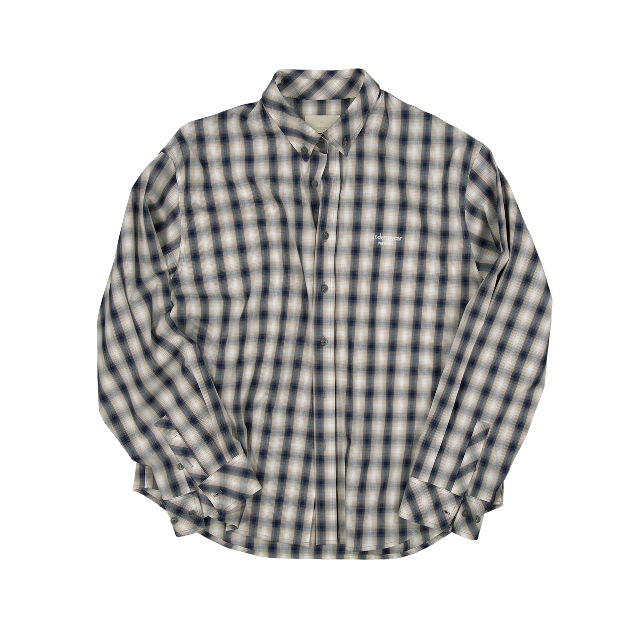 UMCM207NV Undermycar Mu.207 Classic Logo Smoke Check Shirt Navy