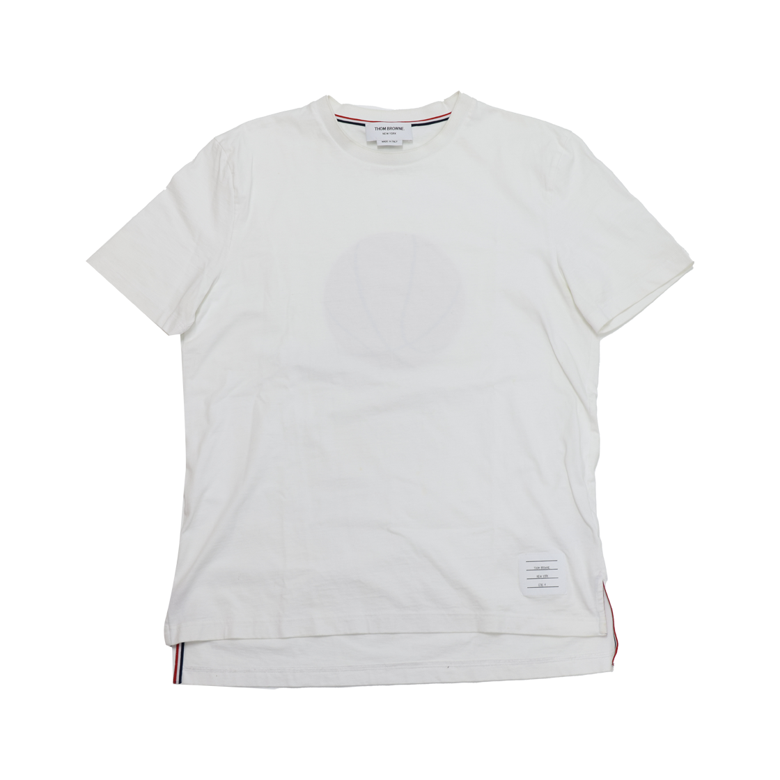 ITQCFVKUHPD6 Thom Browne MJS111A Baseball Icon T-Shirt White