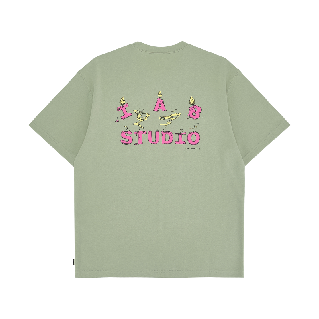 아이앱 스튜디오 캔들 본 티셔츠 애플 그린(IAB Studio Candle Bone T-Shirt Apple Green) - 2