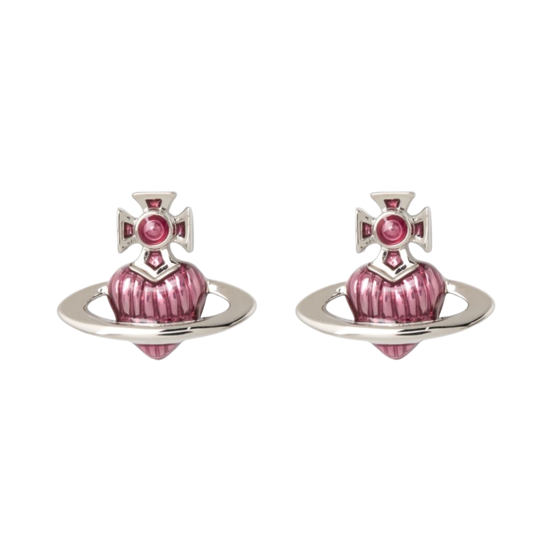 62010386-02P758 (W) Vivienne Westwood Fabianna Bas Relief Earrings Silver