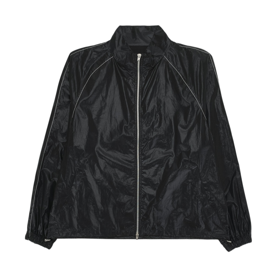 (W) 마뗑킴 로고 코팅 점퍼 블랙((W) Matin Kim Logo Coating Jumper Black)