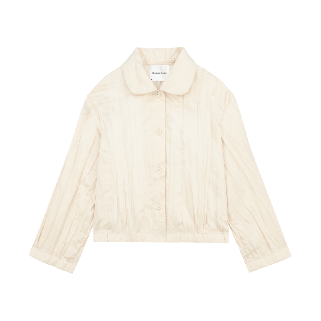 공디드 디자인 우먼 핸드 플리티드 패디드 자켓 크림 - 26FW(Gongdid Design Women Hand Pleated Padded Jacket Cream - 26FW)