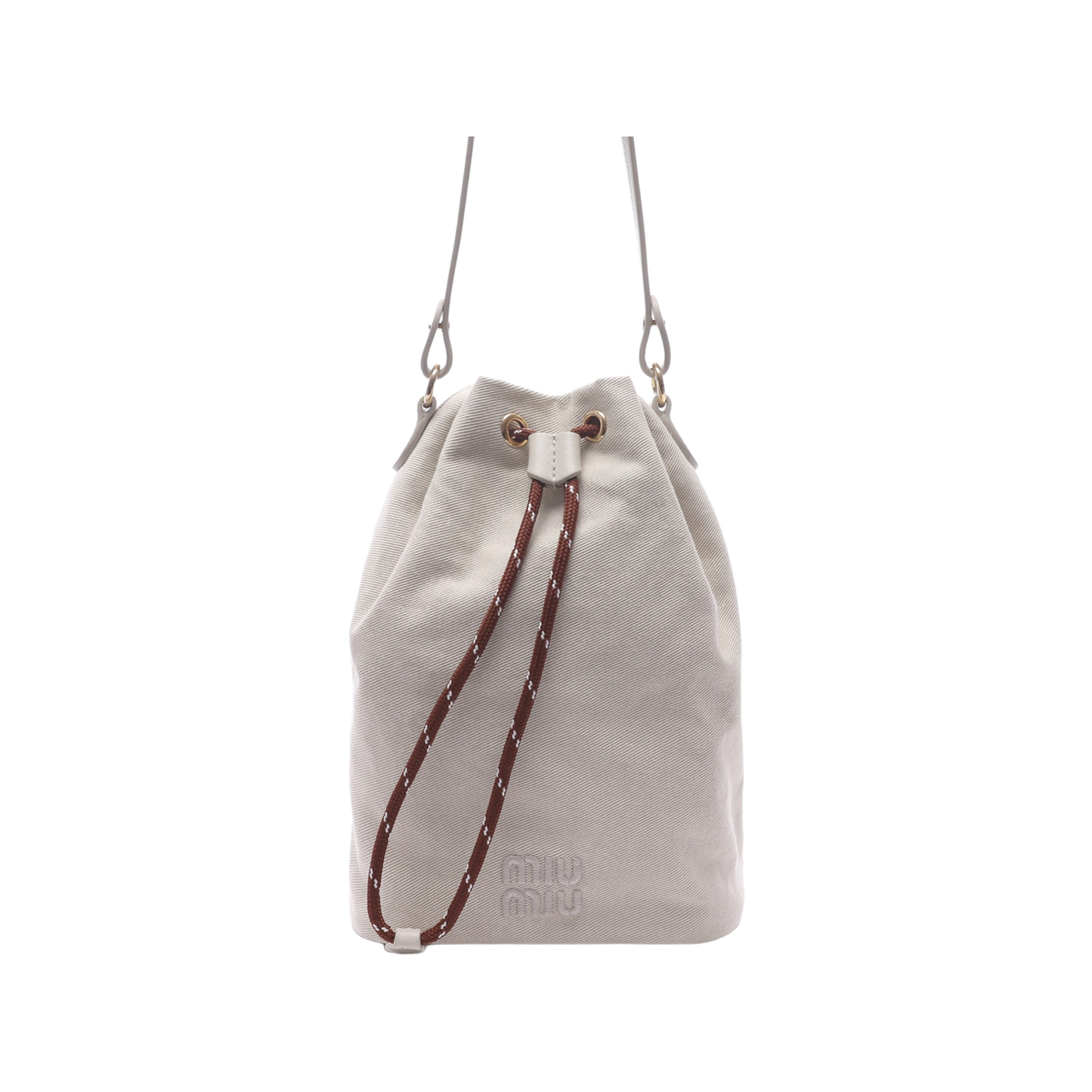 5NR038 2IA7 F0C42 25S [15% 쿠폰] Miu Miu Gabardine Pouch Plaster White Chalk White