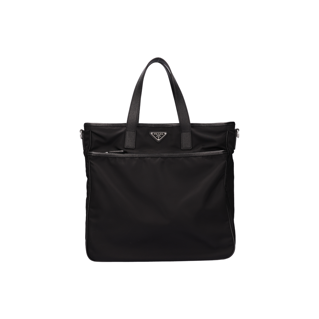 ITDKJB9V5N5F Prada Triangle Logo Tote Bag Black