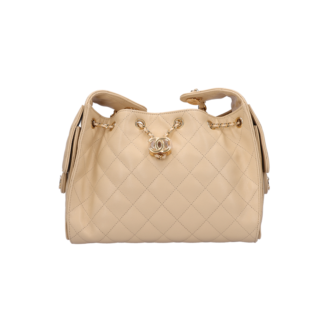 IT7GTOPELC3M Chanel AS5293 Small Bag in Grained Calfskin Beige