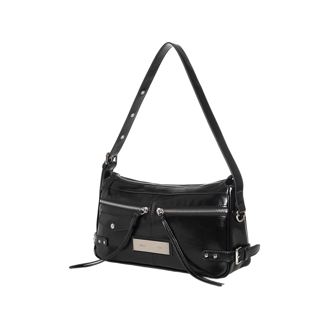 마뗑킴 사이드 버클 바이커 숄더백 블랙(Matin Kim Side Buckle Biker Shoulder Bag In Black) - 2