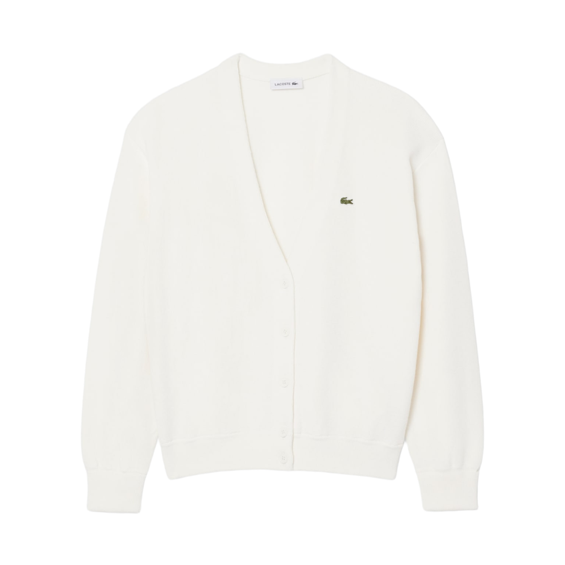 AF4143-56N-70V (W) Lacoste Lynx Lynx V-Neck Cardigan Off White