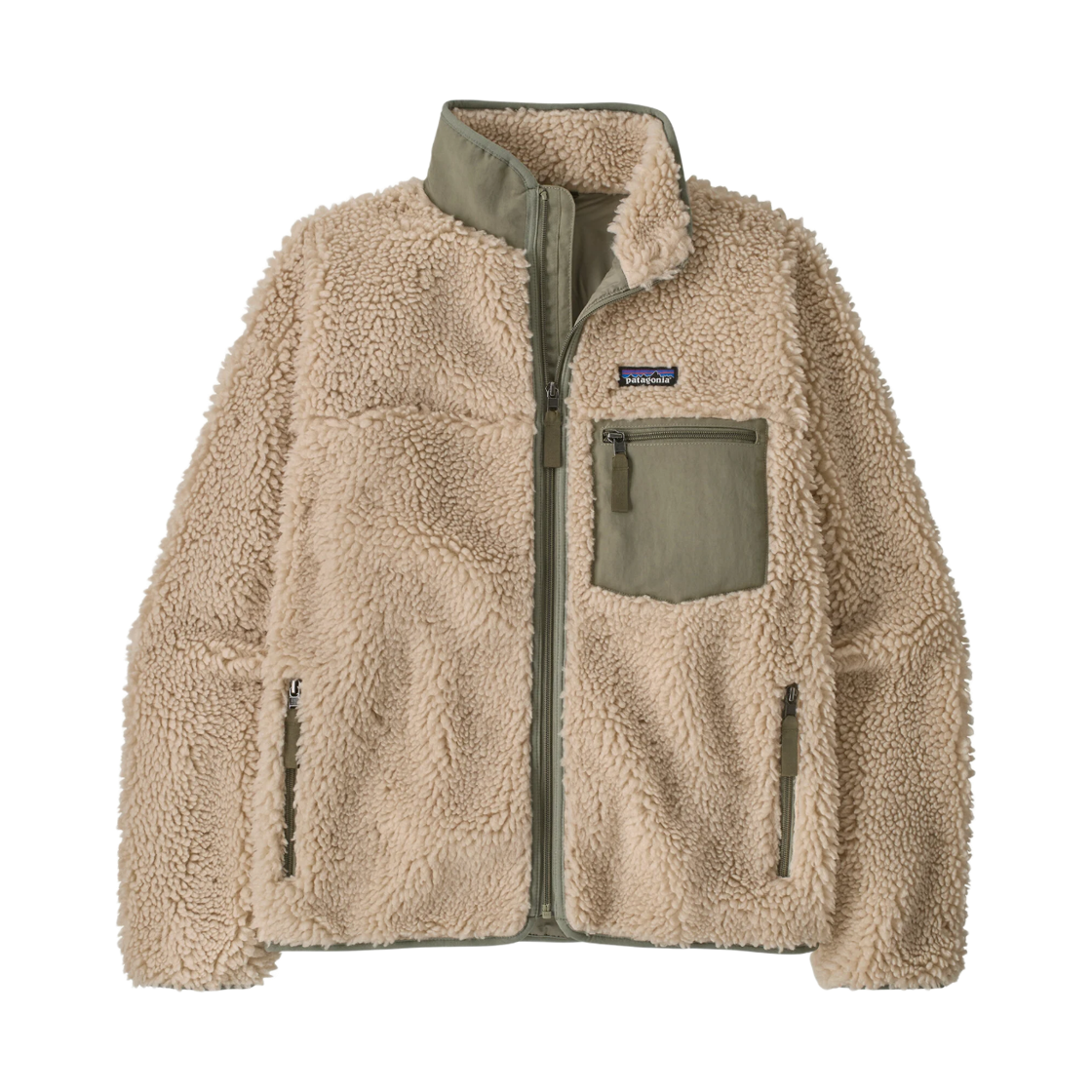 23075 (W) Patagonia Classic Retro-X Fleece Jacket Dark Natural W River Rock Green