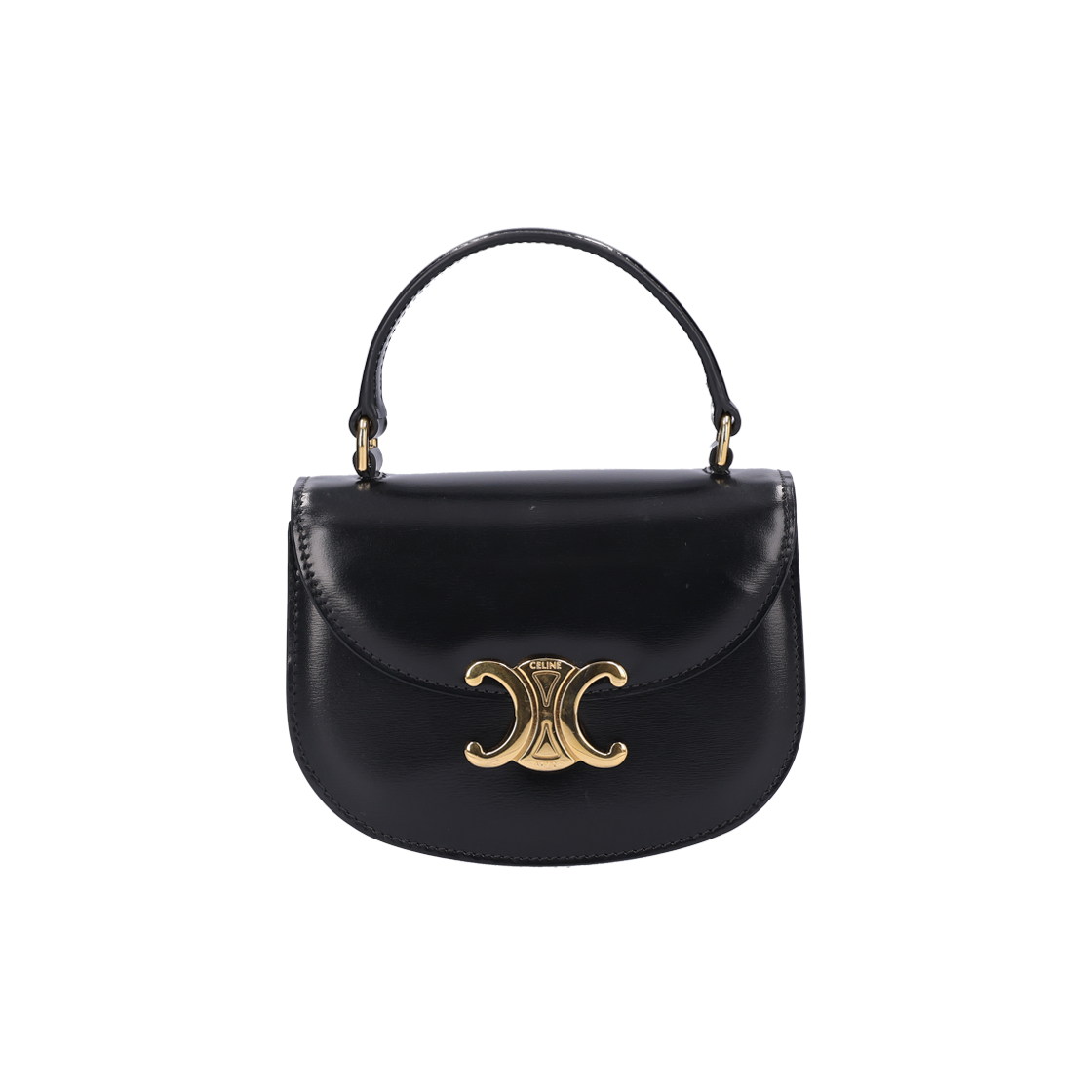 IT6RVQLJVSLA Celine Mini Versace Clea Shiny Calfskin Black