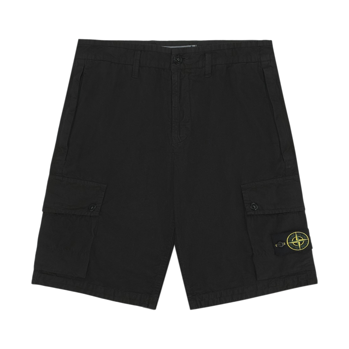 K1S15L1000-11S00WA-V0129 Stone Island L100011 Brushed Organic Cotton Old Effect Zipper Pockets Details Slim Fit Cargo Bermuda Shorts Black - 25SS