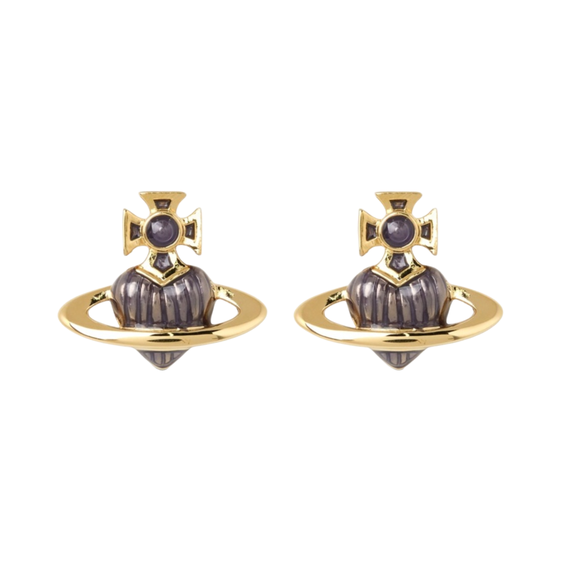 62010386-02RA17 (W) Vivienne Westwood Fabianna Bas Relief Earrings Gold