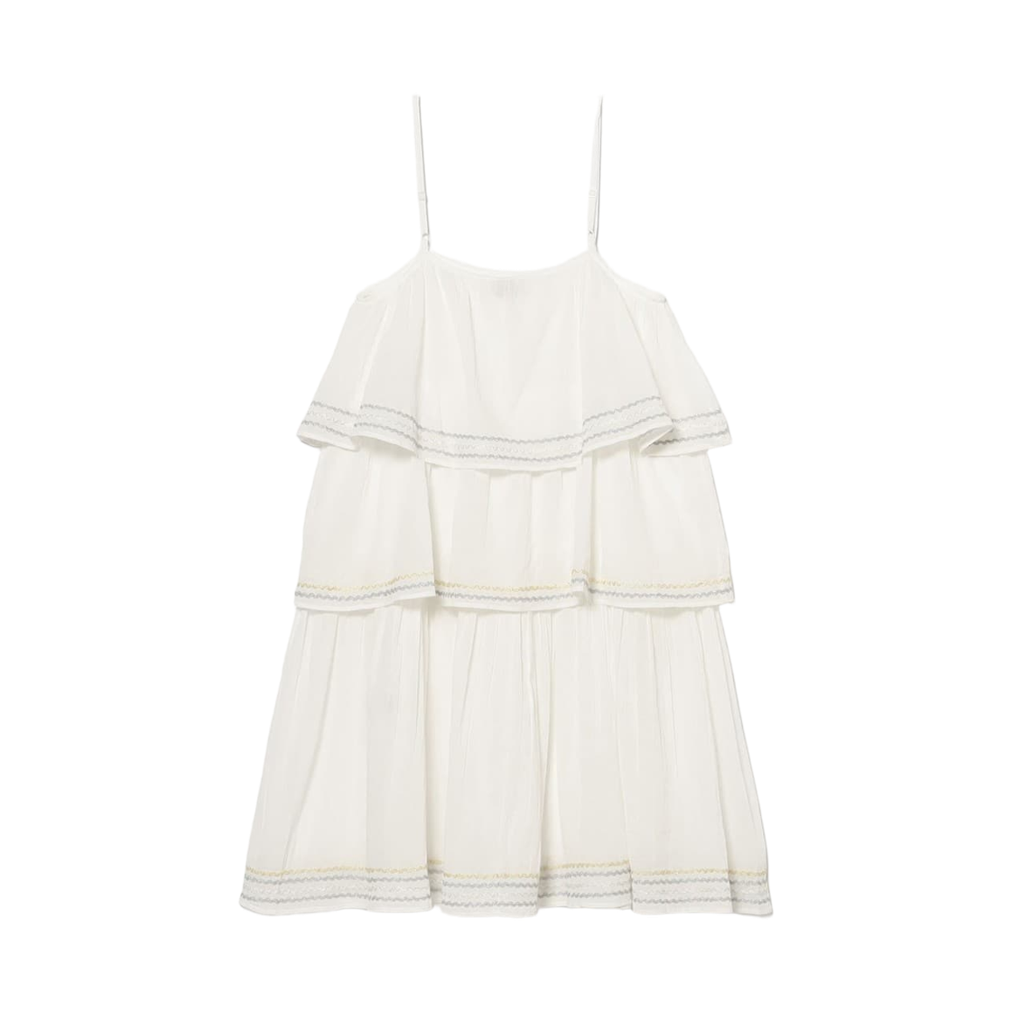 (W) 빔즈 보이 x 트레피에 캐미솔 드레스 화이트((W) Beams Boy x Trepied Camisole Dress White) - 2