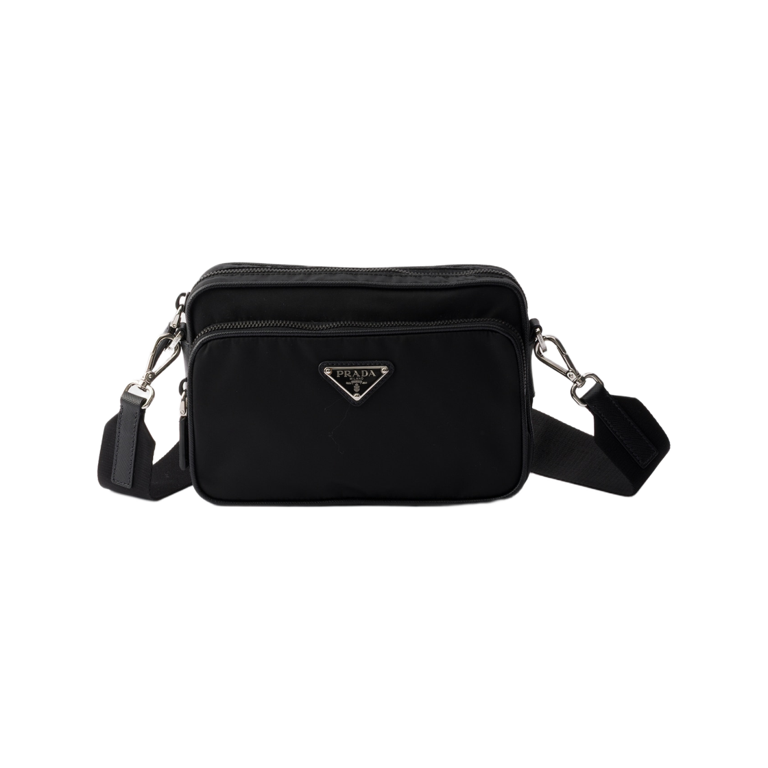 2VH170-2DMH-F0002 Prada Re-Nylon and Saffiano Leather Shoulder Bag Black