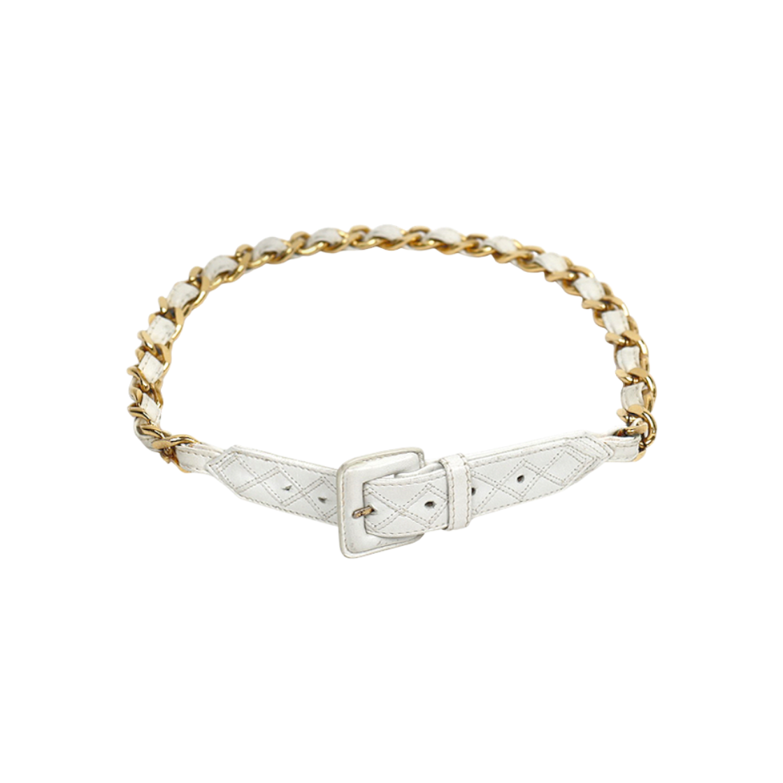 IT32DJEG452T Chanel White Gold Chain Belt A-B2802