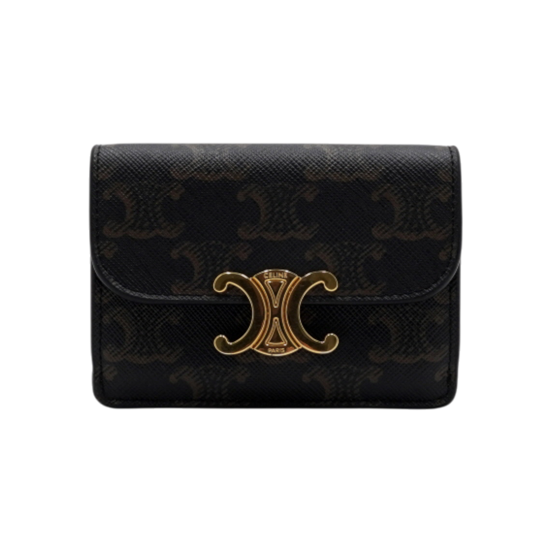 ITTIF2RUBW9S Celine Triomphe Canvas Flap Card Holder