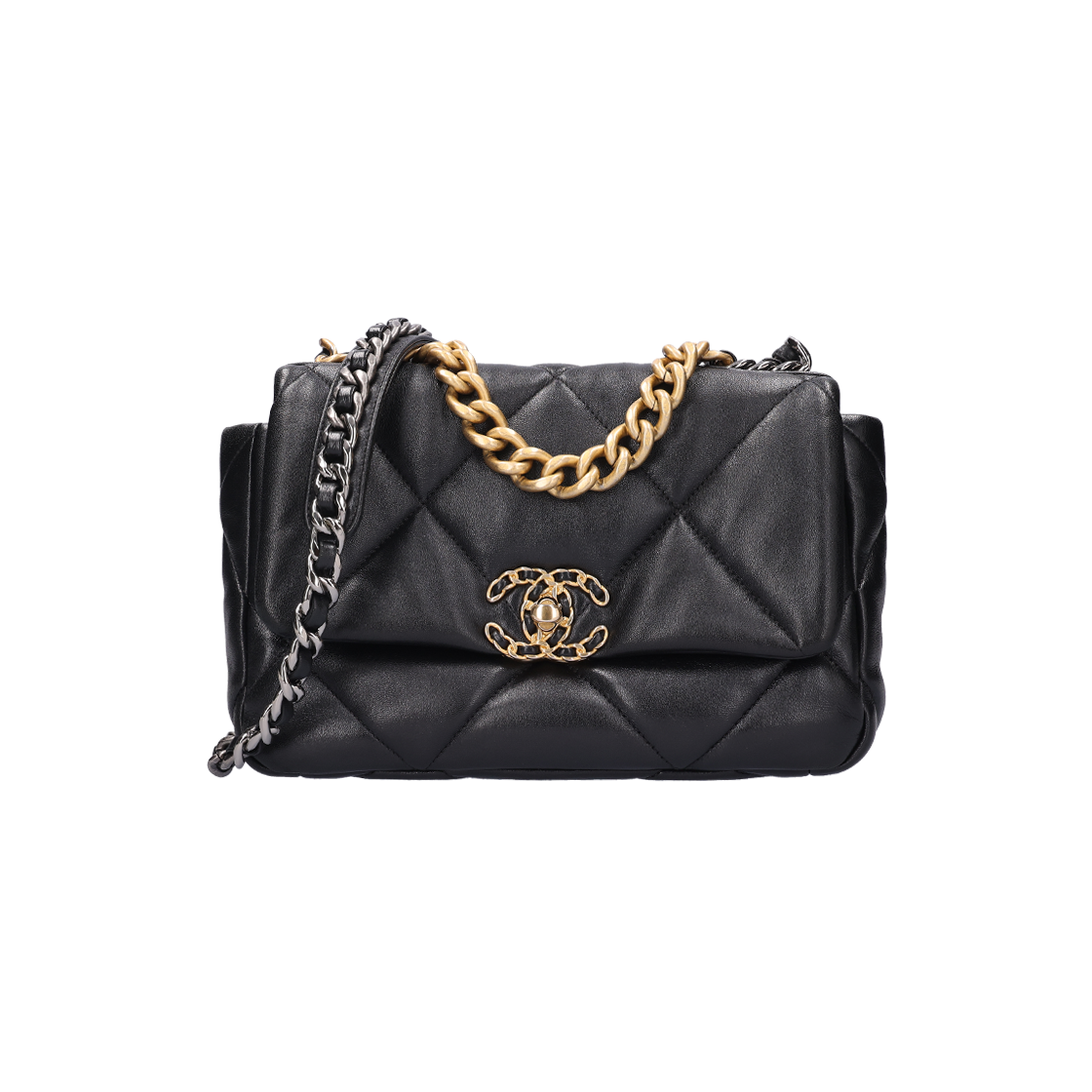 ITQ39W3QTR7T Chanel Medium 19 Bag in Lambskin Black