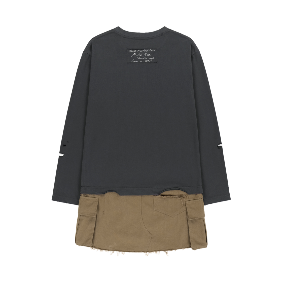 (W) 마뗑킴 그래픽 탑 콤보 드레스 차콜((W) Matin Kim Graphic Top Combo Dress In Charcoal) - 2