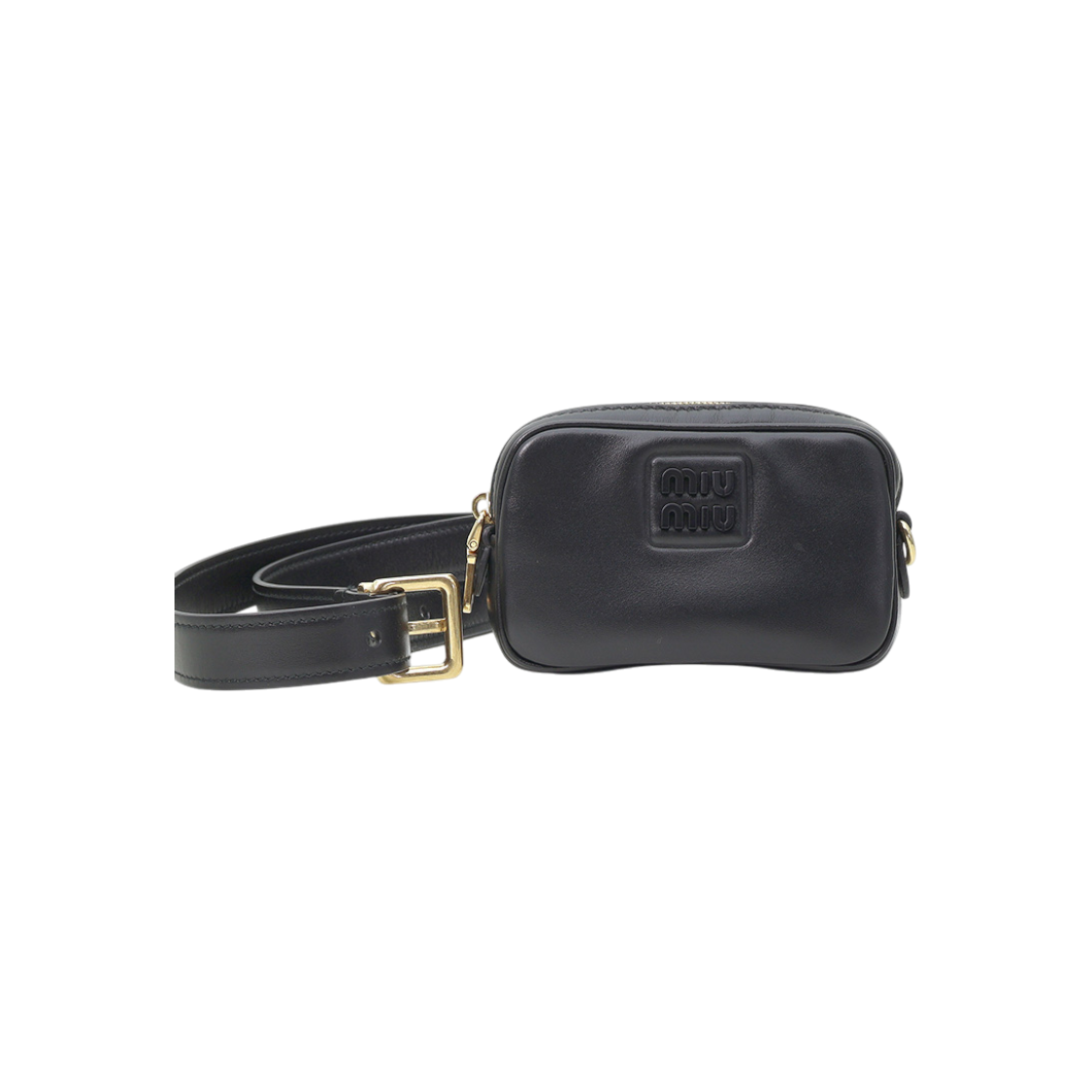 ITGKALW7W3AA Miu Miu 5CC568 Black Leather Women Belt Pouch Crossbody Bag