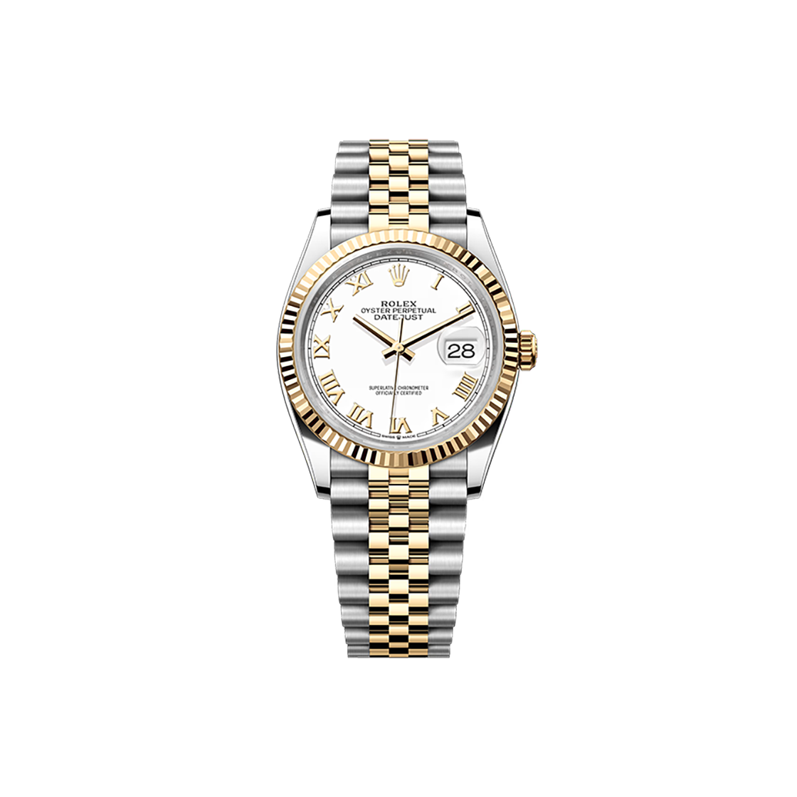 ITBQFUSM9VJL Rolex Datejust 36 - 126233 White Roman Jubilee No. 8462