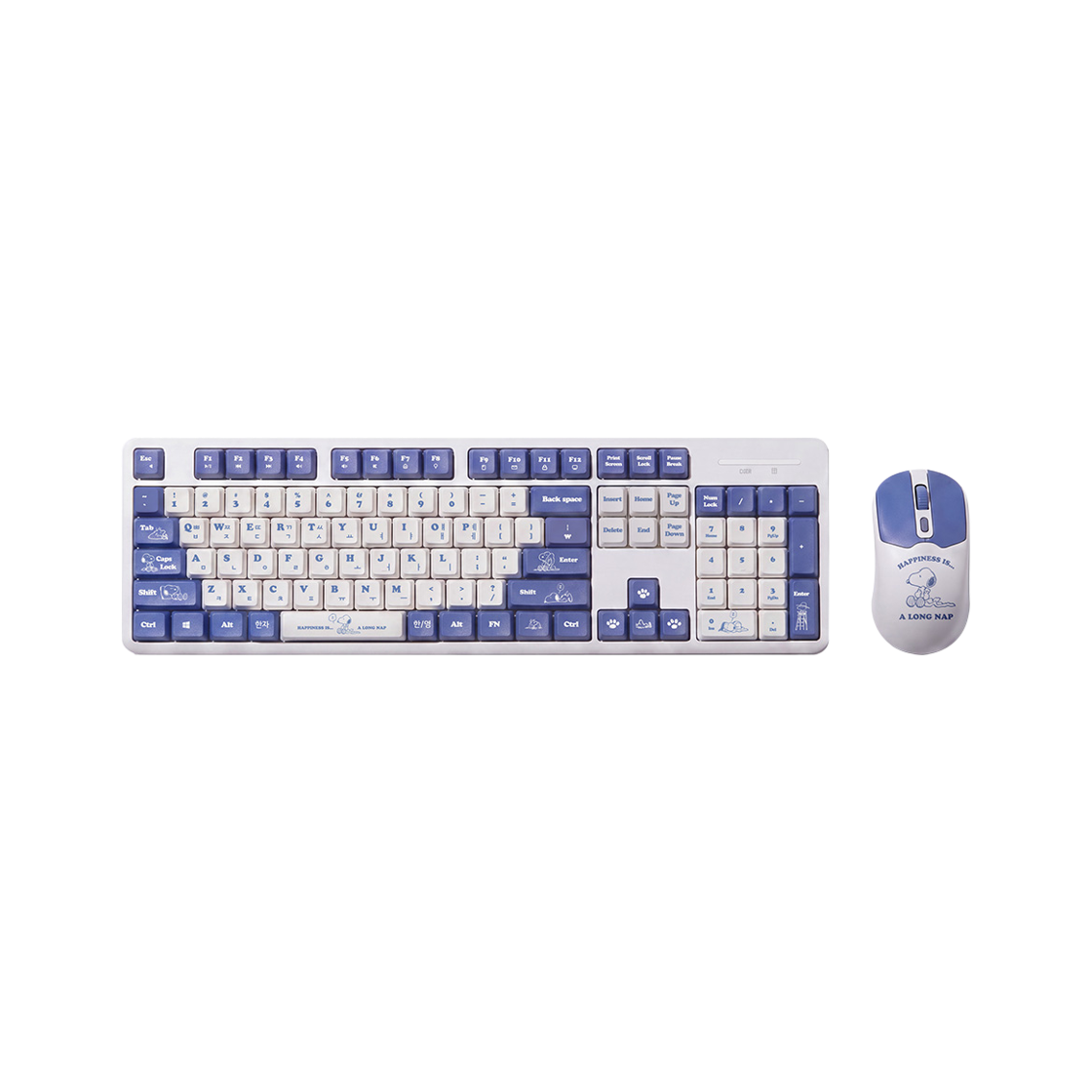 로이체 피너츠 스누피 저소음 무선 키보드 마우스 세트(Royche x Peanuts Snoopy Silent Wireless Keyboard Mouse Set)