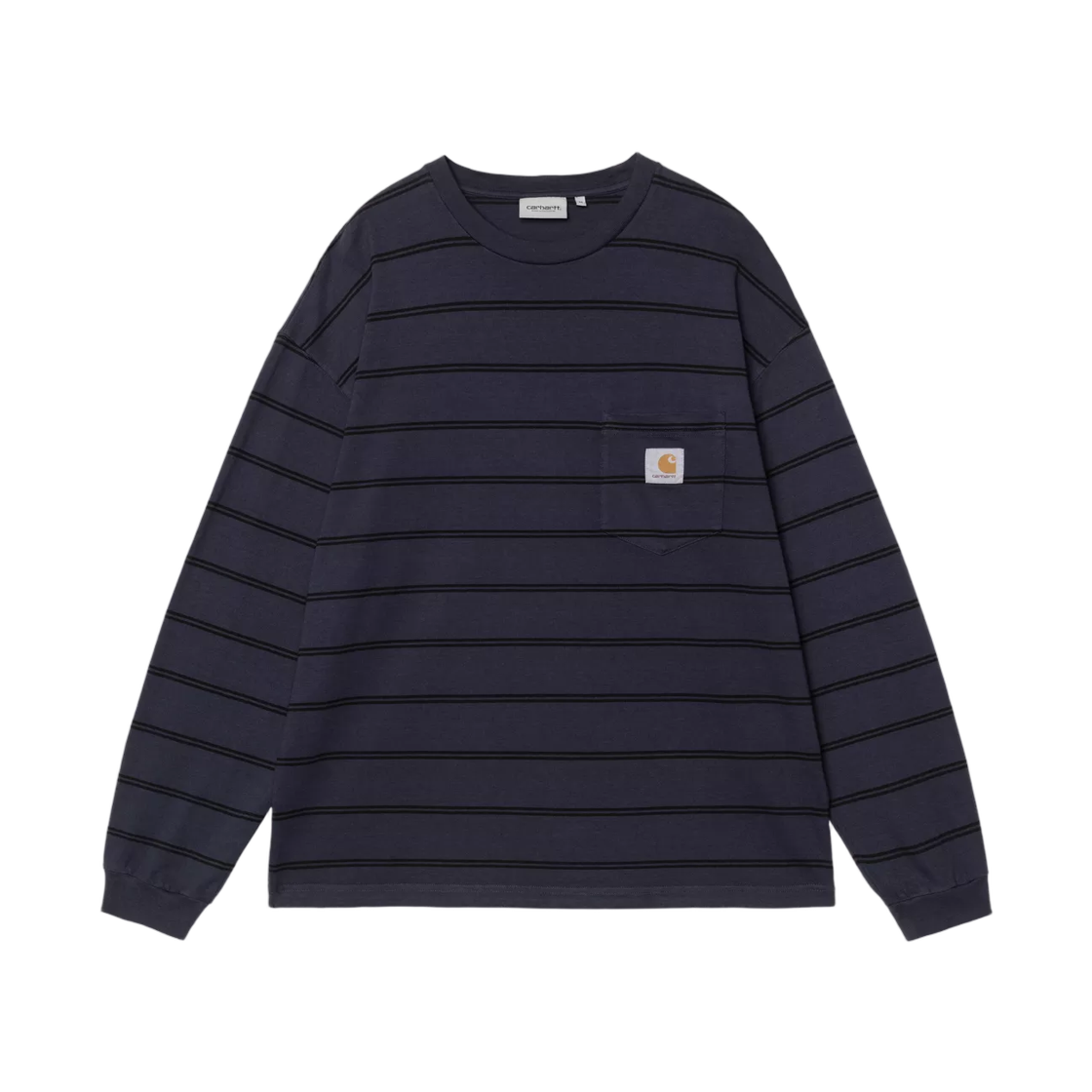 I037271-3VR-GD Carhartt WIP L/S Cardona Pocket T-Shirt Cardona Stripe Natural Dark Navy