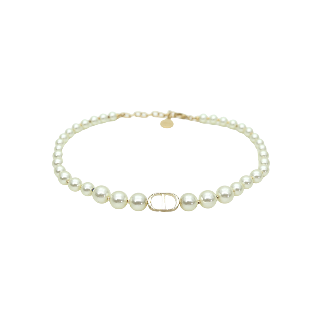 ITW6QU8TDR7F Dior N1116MTGRS D301 Gold Finish White Pearl 30 Montaigne Short Necklace