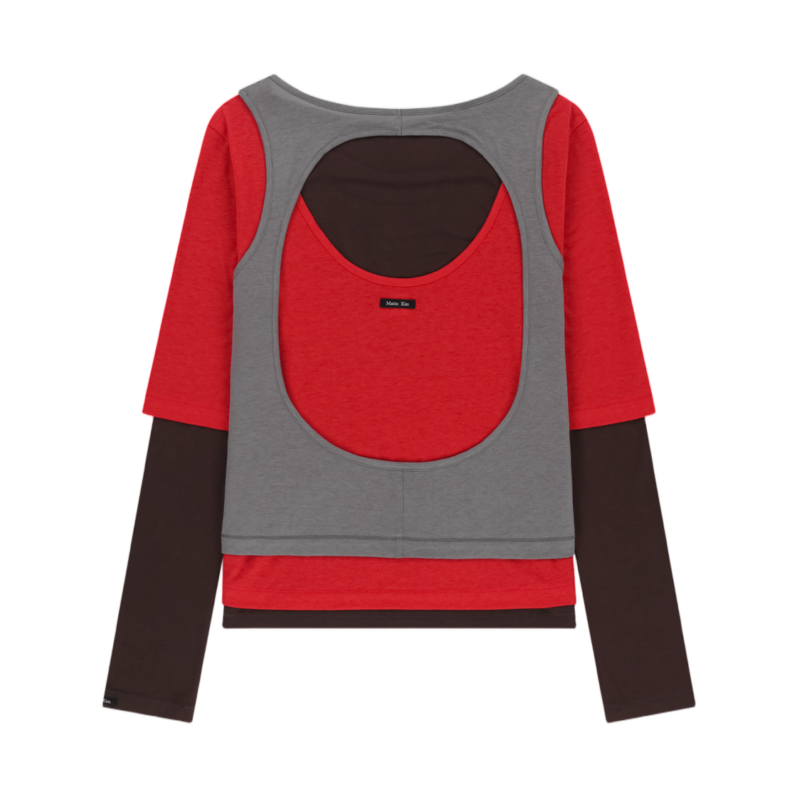 (W) 마뗑킴 트리플 레이어드 멀티 웨이 탑 레드((W) Matin Kim Triple Layered Multi Way Top In Red) - 2