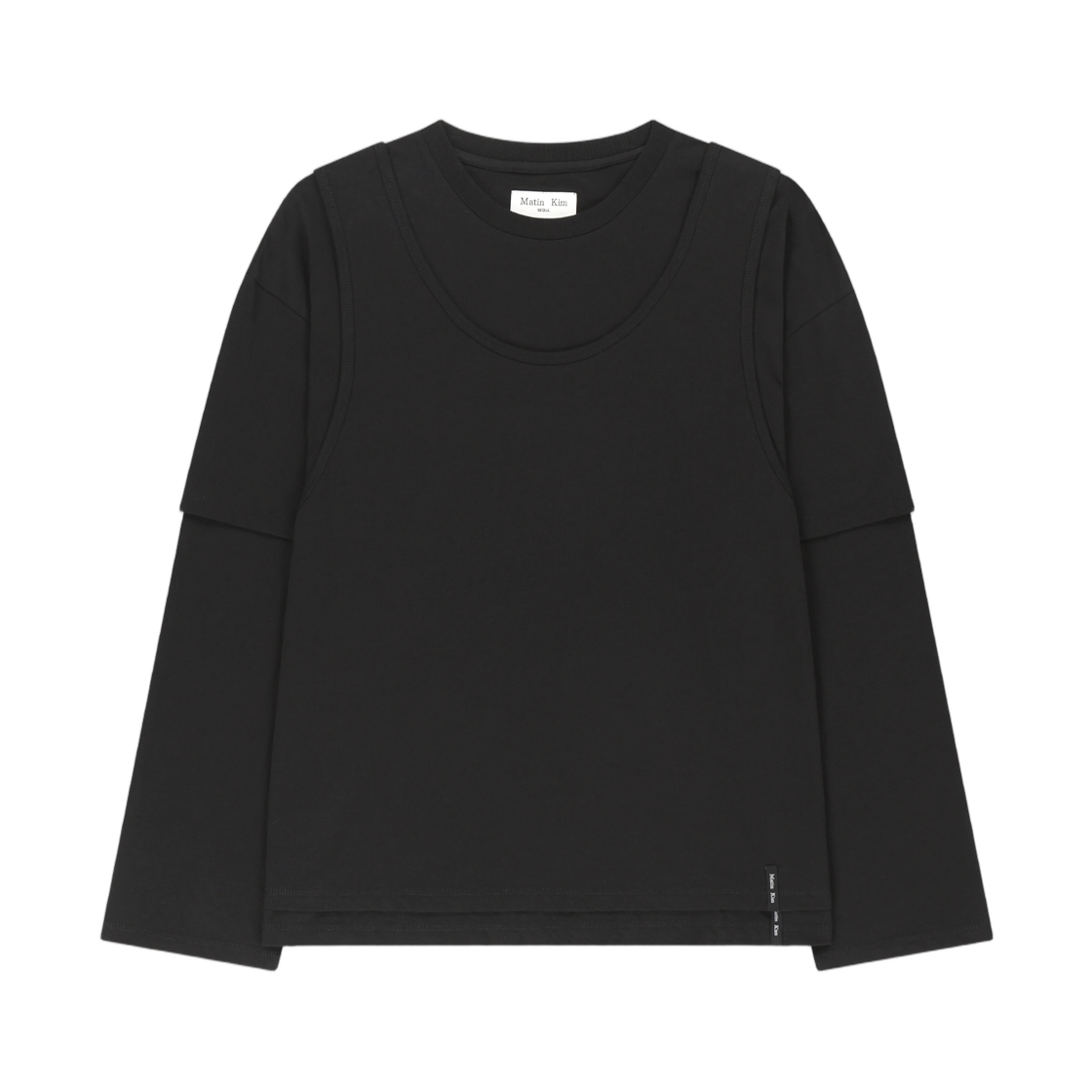 MK2677TS055MBB Matin Kim Cross Back Layered Top In Black