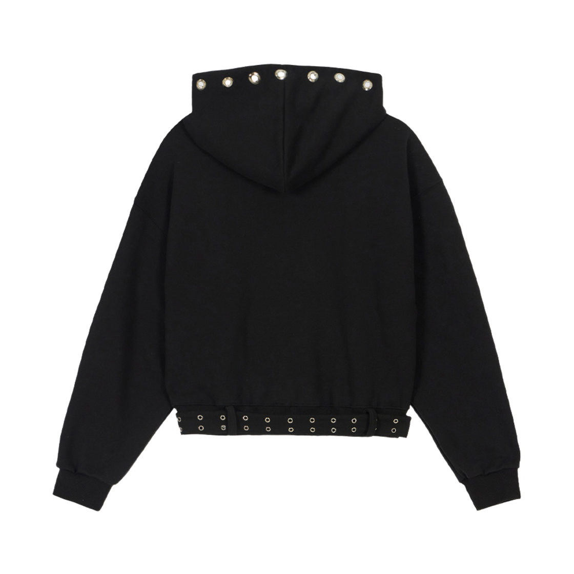 분트 아일렛 벨트 후드집업 블랙(VOONT Eyelet Belt Hood Zip-up (BLACK)) - 2