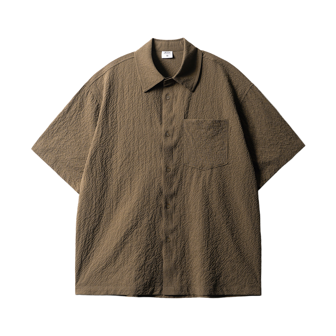 KJSS2641_brown_29 JEMUT Minimal Crop Check Short Sleeved Shirt Brown KJSS2641