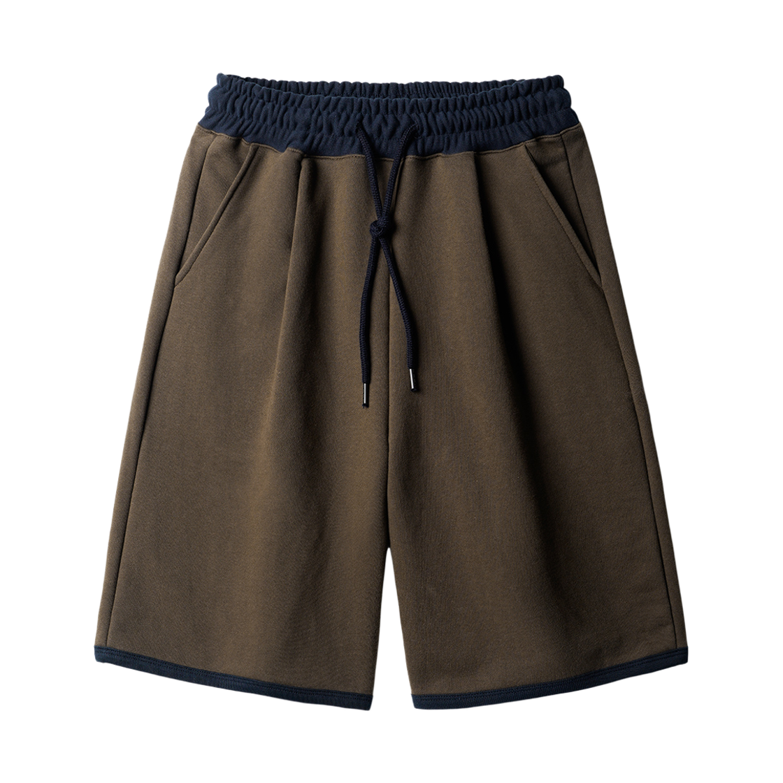 ISSP2643_cedarbrown_29 JEMUT Flash Summer One Tuck Color Block Half Pants Cedarbrown ISSP2643