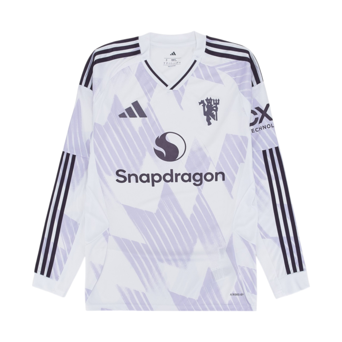 JP3025 Adidas Manchester United 2025/26 Away Long Sleeve Jersey White - US Sizing (Non Marking Ver.)